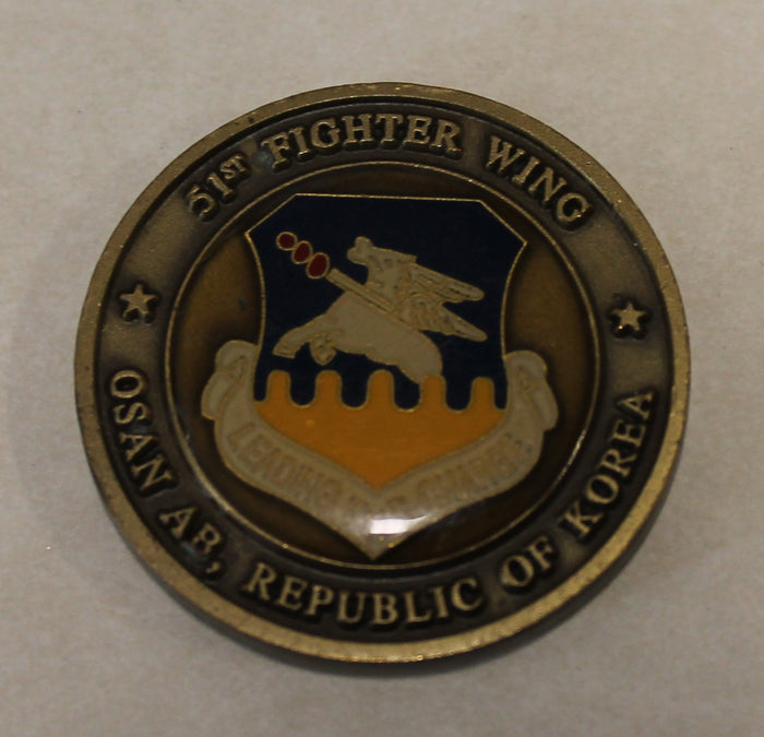 51st Fighter Wing Command Chief Osan Air Base Korea Air Force Challenge Coin