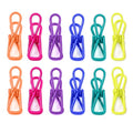 6 Color Durable Steel Wire Clothespins Chip Bag Clip Document Holder Mail Organizer PVC-Coated All Purpose Travel Home Office Non-Slip Anti-Rust Reusable (Blue Orange Teal Yellow Pink Purple)-12 PCS
