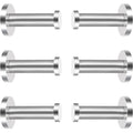 6 Pieces Stainless Steel Wall-Mount Robe Hook Coat Hook Towel Wall Hook, Brushed Nickel (2 Inch, Silver)