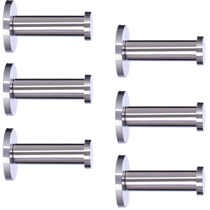6 Pieces Wall-Mount Towel Hook Coat Hook Stainless Steel (2 Inch)