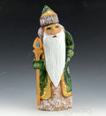 6.5 inch Green and Gold Russian Santa Claus
