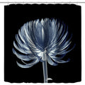 72x72 Shower Curtain Fabric,Black and Blue Xray Flower Modern Watercolor Floral Nature Elegant X-ray Flower Art Print Bath Curtain,Polyester Waterproof Fabric Bathroom Shower Curtain Set,Hooks Include