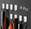 8 Pcs Adhesive Hooks, OUTOWIN Stainless Steel Wall Hooks Waterproof Hanger for Robe, Coat, Towel, Keys, Bags, Home, Kitchen, Bathroom
