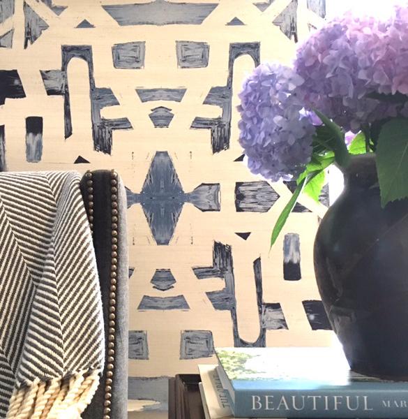 82113 Indigo Ocean Sisal Grasscloth Wallcovering