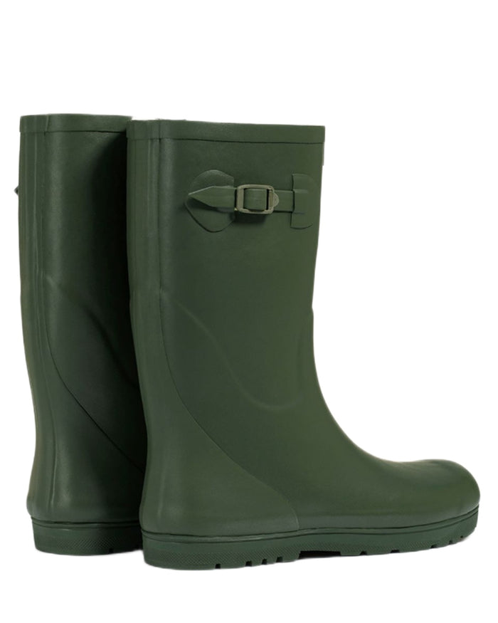 Khaki coloured Aigle Childrens Woody Pop Fur 2 Boots on white background #colour_khaki