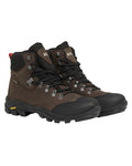 Brown Coloured Aigle Laforse Vibram Sole Boots On A White Background #colour_brown