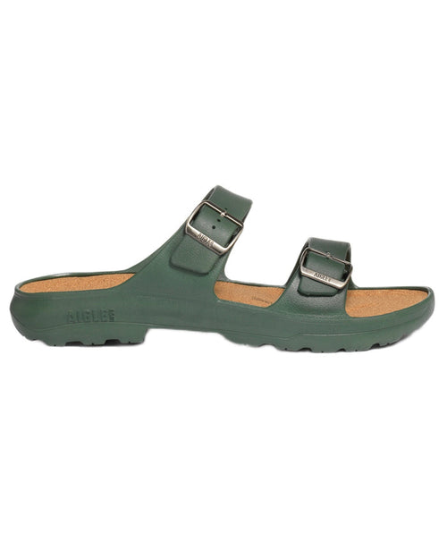 Romarin coloured Aigle Mens Corlay Ultra Light Clogs on white background #colour_romarin