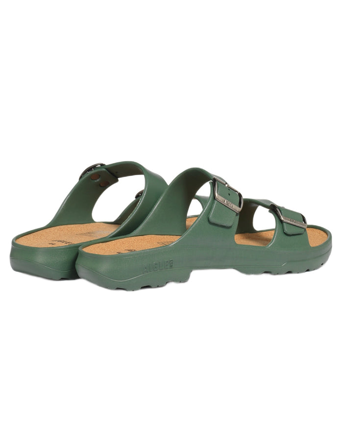 Romarin coloured Aigle Mens Corlay Ultra Light Clogs on white background #colour_romarin