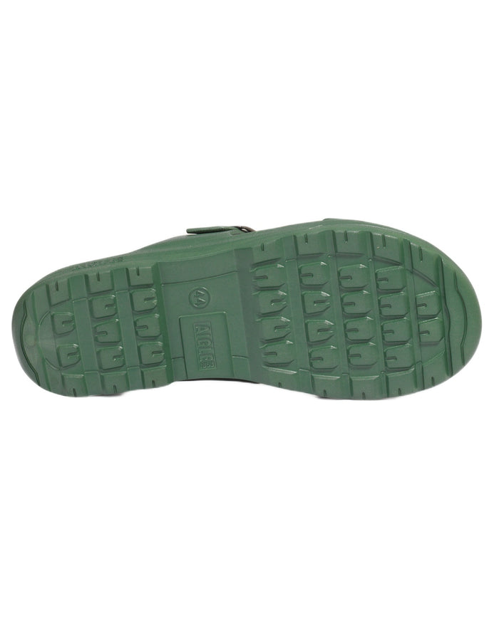 Romarin coloured Aigle Mens Corlay Ultra Light Clogs on white background #colour_romarin