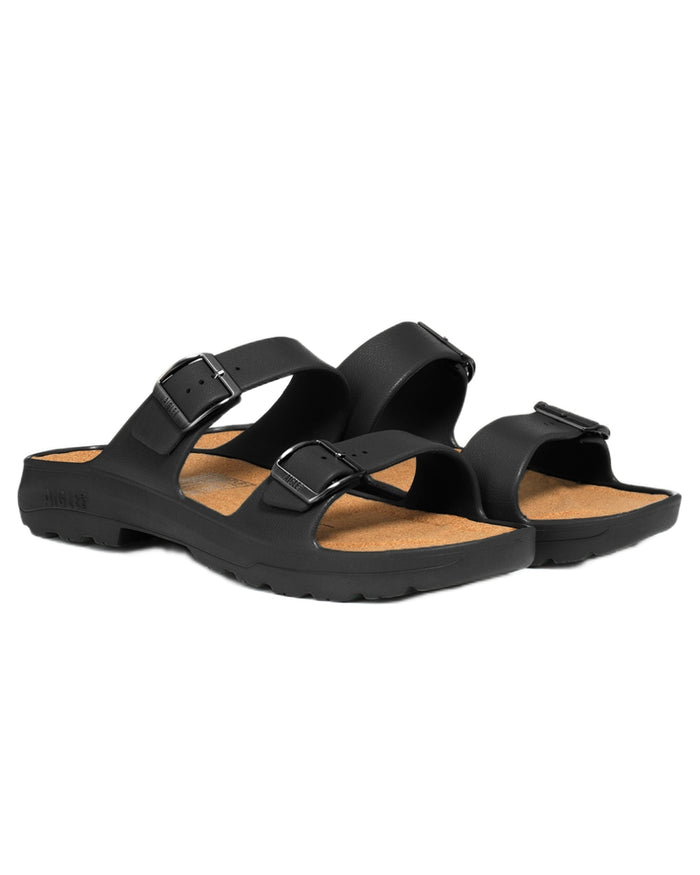 Noir coloured Aigle Mens Corlay Ultra Light Clogs on white background #colour_noir