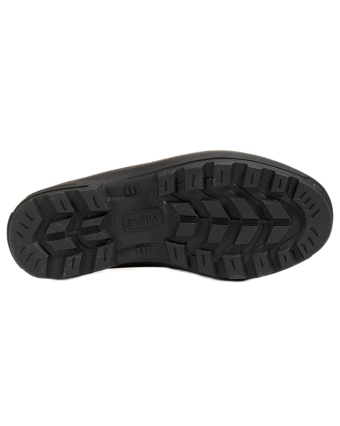 Noir coloured Aigle Mens Lessfor Dual Material Open Clogs on white background #colour_noir