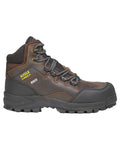 Dark Brown coloured Aigle Mens Nassio EVO S3 Safety Shoes on white background #colour_dark-brown