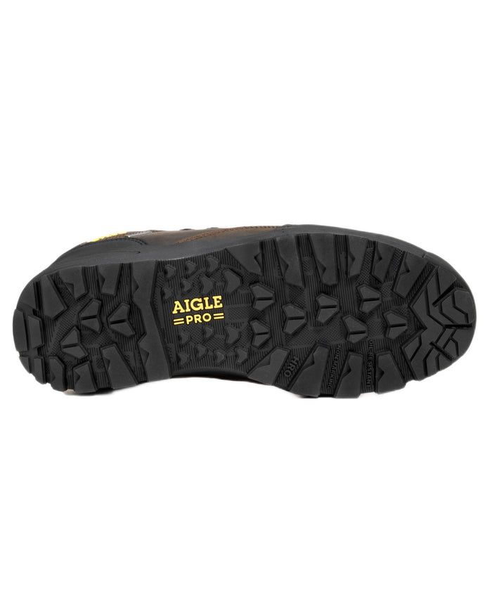 Dark Brown coloured Aigle Mens Nassio EVO S3 Safety Shoes on white background #colour_dark-brown