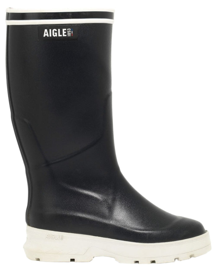 Nuit coloured Aigle Mens Navira Wellingtons on white background #colour_nuit