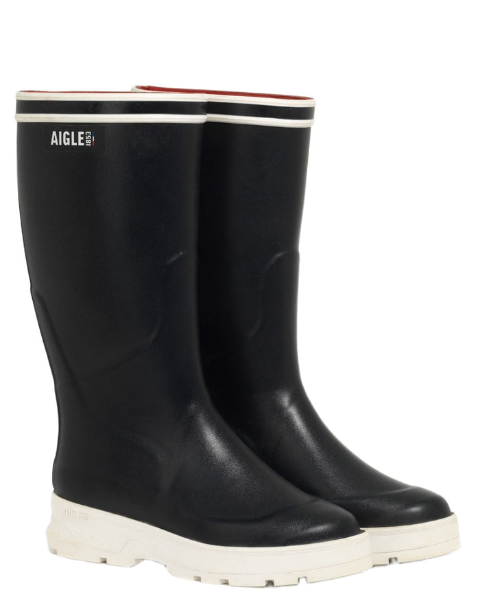 Nuit coloured Aigle Mens Navira Wellingtons on white background #colour_nuit