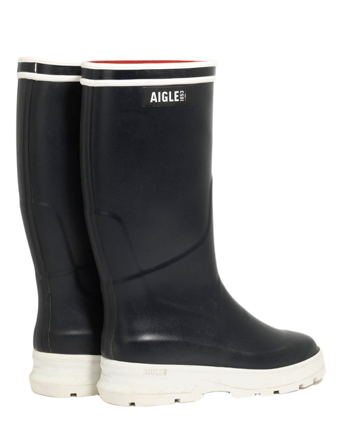 Nuit coloured Aigle Mens Navira Wellingtons on white background #colour_nuit