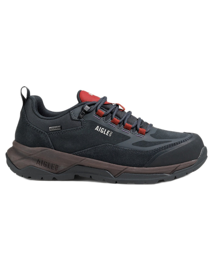 Bronze coloured Aigle Mens Palka Low MTD Ultra Light Hiking Shoes on white background #colour_bronze