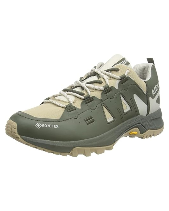 Avocat coloured Aigle Mens Pariot GORE-TEX Sneakers on white background #colour_avocat