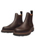 Dark Brown coloured Aigle Mens Quercy Work Boots on white background #colour_dark-brown