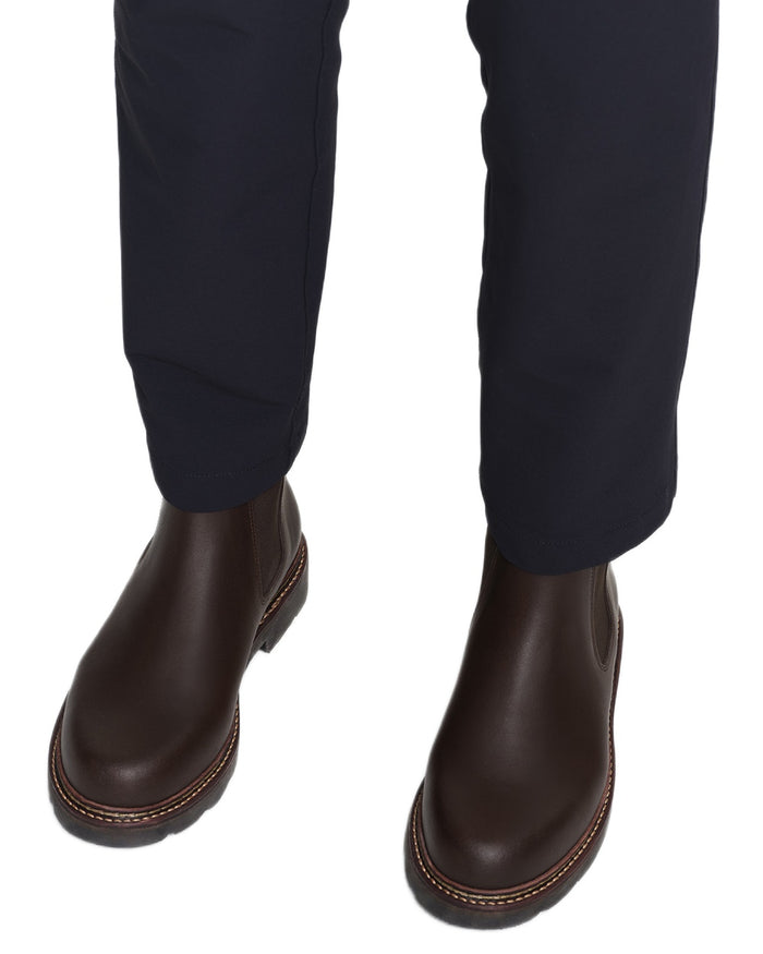 Dark Brown coloured Aigle Mens Quercy Work Boots on white background #colour_dark-brown