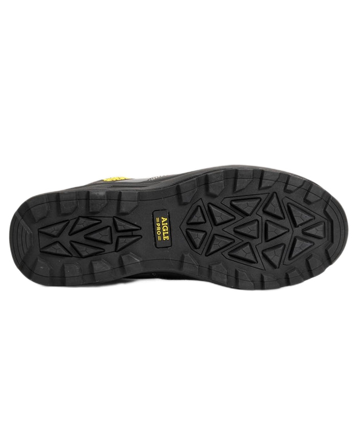 Grey coloured Aigle Mens Solter S3 Safety Shoes on white background #colour_grey
