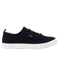 Dark Navy coloured Aigle Mens Tamarix Canvas Sneakers on white background #colour_dark-navy