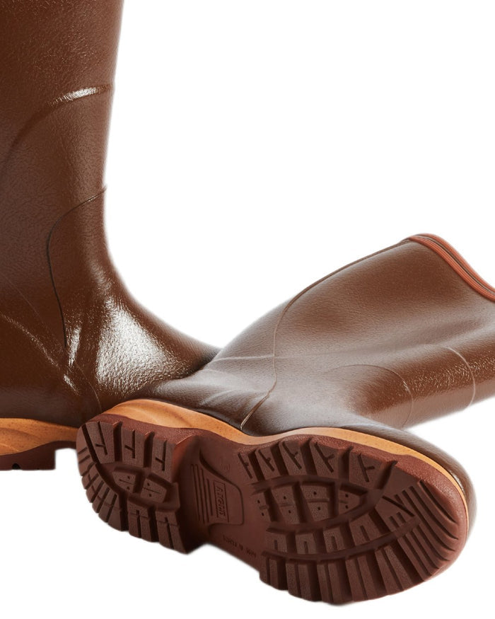 Maroon coloured Aigle Mens Tancar Pro Kevlar Reinforced Wellingtons on white background #colour_maroon