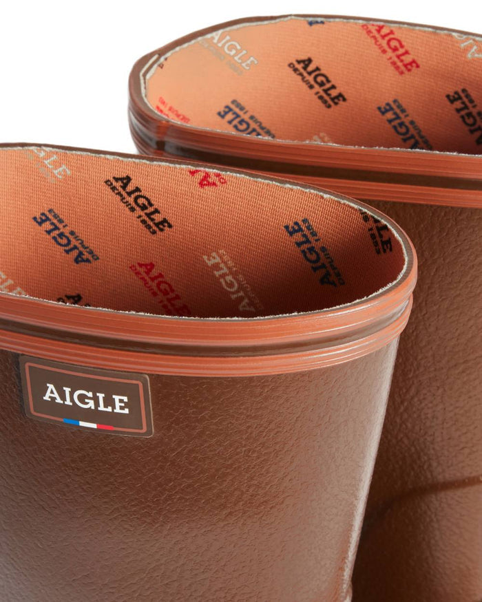Maroon coloured Aigle Mens Tancar Pro Kevlar Reinforced Wellingtons on white background #colour_maroon