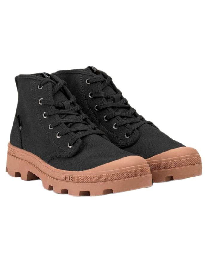 Noir coloured Aigle Mens Tenere CVS Versatile Shoes on white background #colour_noir