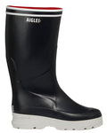 Nuit coloured Aigle Navira Neo Mesh Lined Wellingtons on white background #colour_nuit