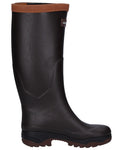 Dark Brown Coloured Aigle Parcours 2 Signature Wellingtons On A White Background #colour_dark-brown