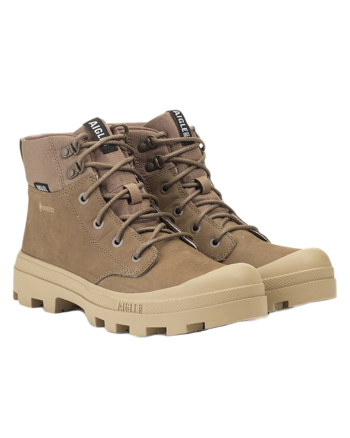 Chestnut coloured Aigle Mens Tenere LTR GTX Hiking Boots on white background #colour_chestnut