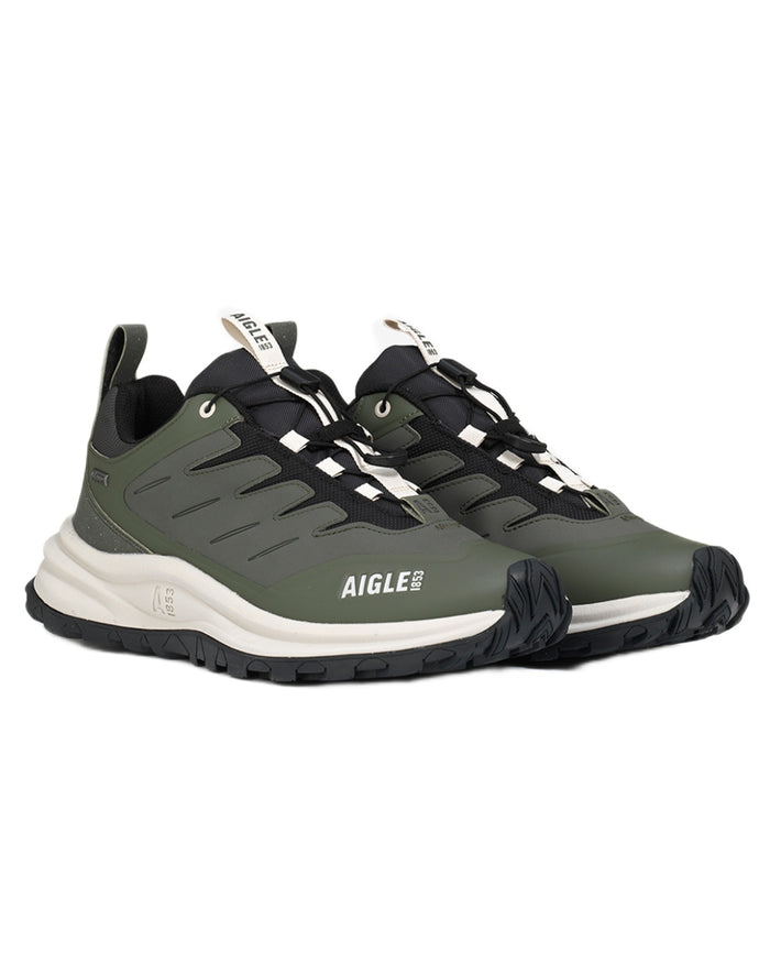Avocat coloured Aigle Trekkix Low Rise MTD Trekking Shoes on white background #colour_avocat