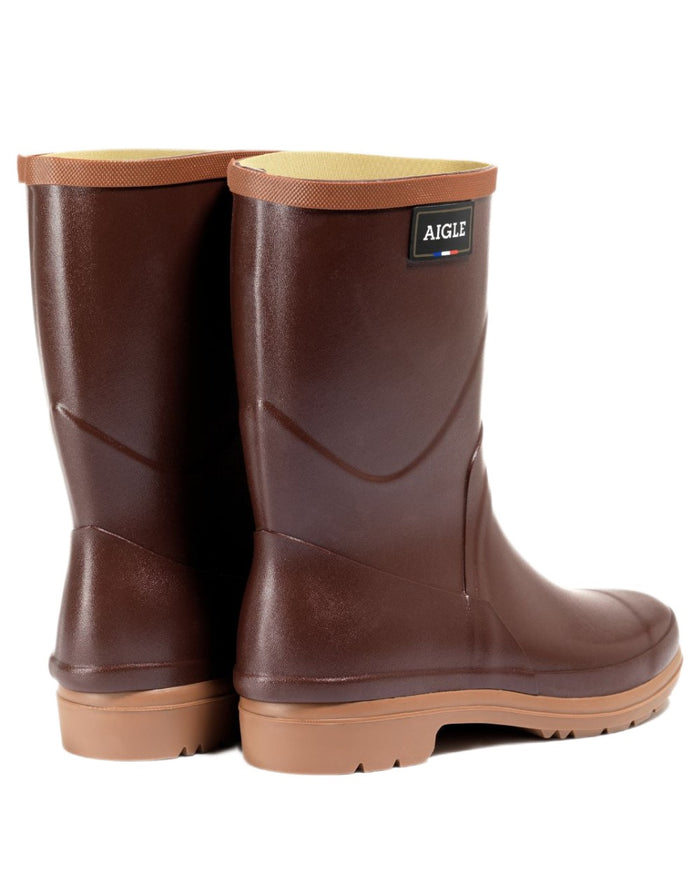 Sureau coloured Aigle Womens Bison Work Ankle Boots on white background #colour_sureau