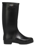 Noir coloured Aigle Womens Cessac Gardening Wellingtons on white background #colour_noir