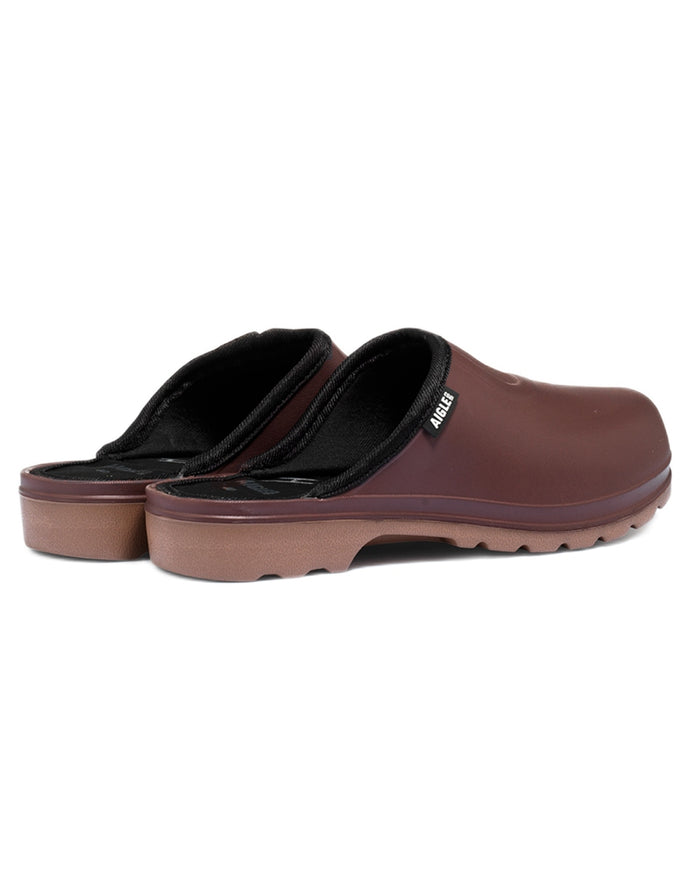 Sureau Miel coloured Aigle Womens Taden 2 Ultra-Light Clogs on white background #colour_sureau-miel