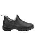 Noir coloured Aigle Womens Taden Plus 2 Ultra Light Closed Clogs on white background #colour_noir