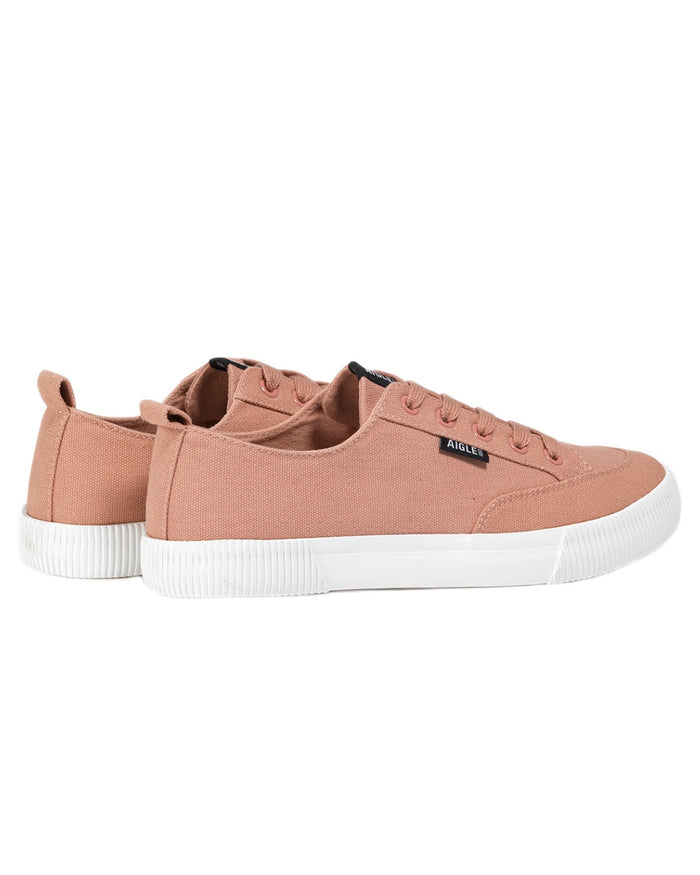 Misty Rose coloured Aigle Womens Tamarix Canvas Sneakers on white background #colour_misty-rose