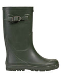 Kaki coloured Aigle Woody Pop 2 Childrens Wellington Boots on white background #colour_kaki
