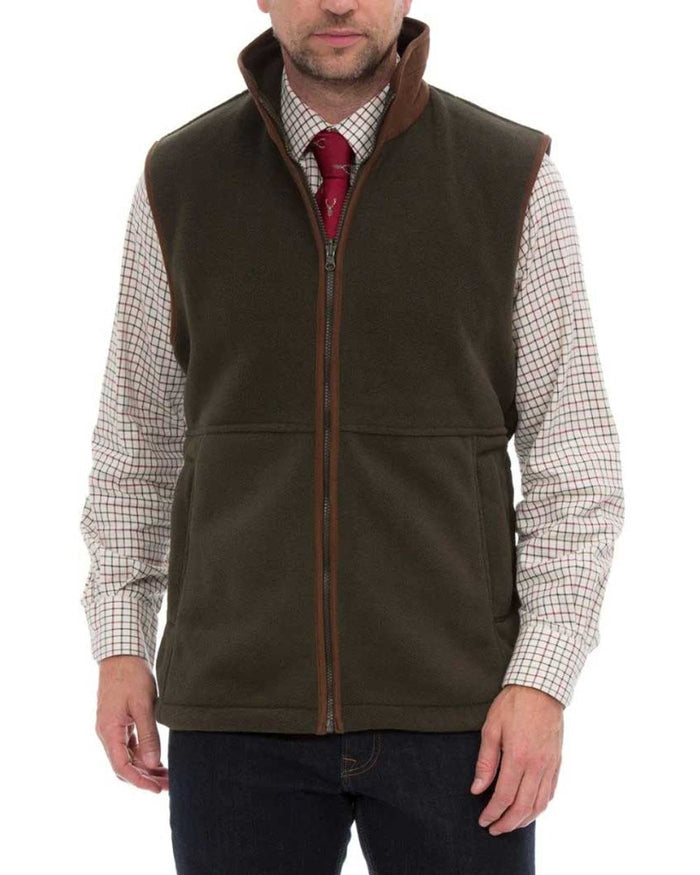 Green coloured Alan Paine Aylsham Fleece Jacket on white background #colour_green