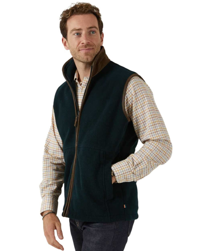 Dark Navy coloured Alan Paine Aylsham Fleece Jacket on white background #colour_dark-navy