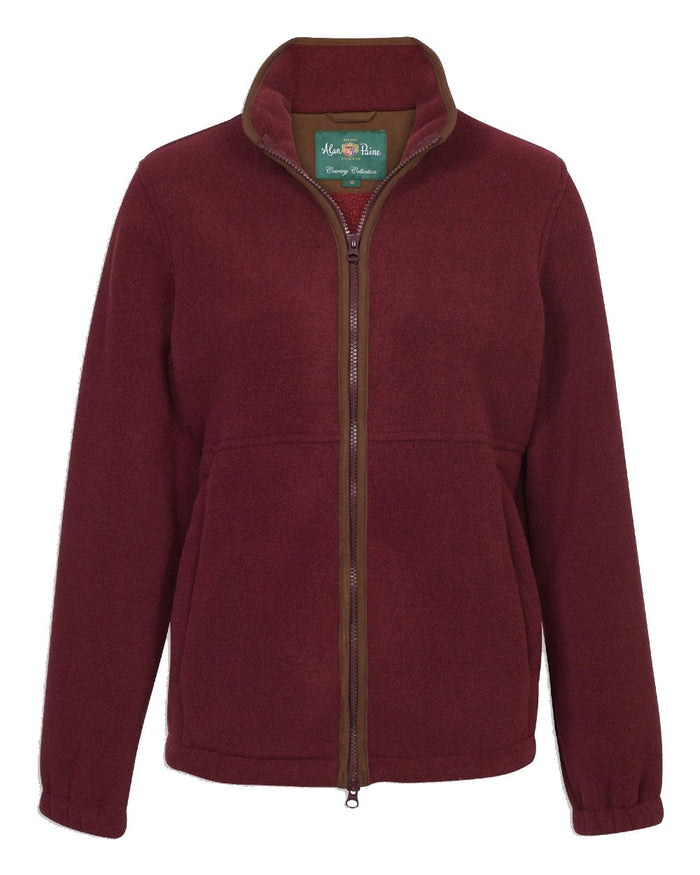 Bordeaux Coloured Alan Paine Aylsham Ladies Fleece Jacket On A White Background #colour_bordeaux