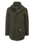 Olive Coloured Alan Paine Childrens Lockwood Coat On A White Background