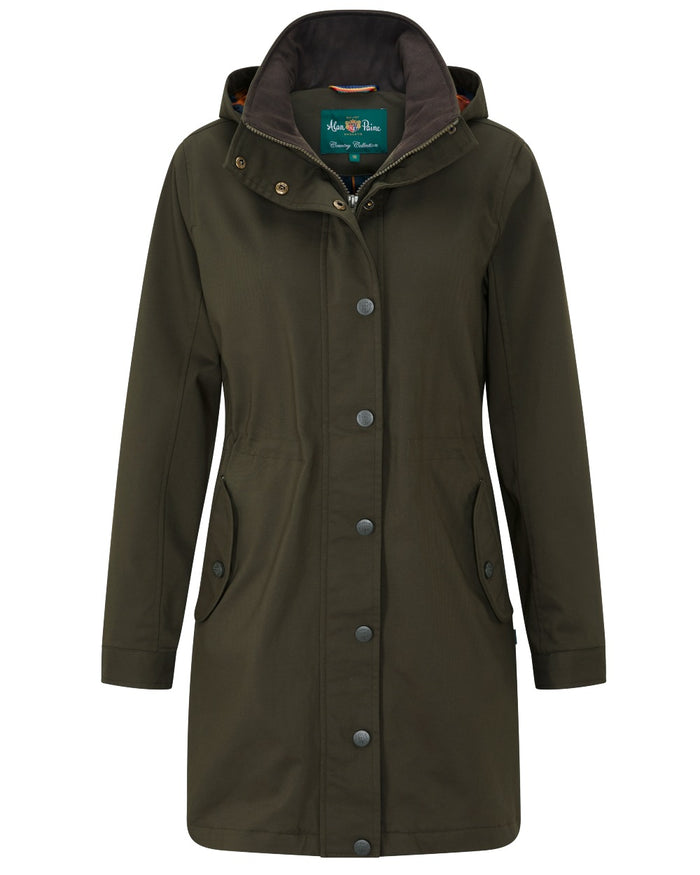 Olive coloured Alan Paine Dunswell Ladies Jacket on white background #colour_olive