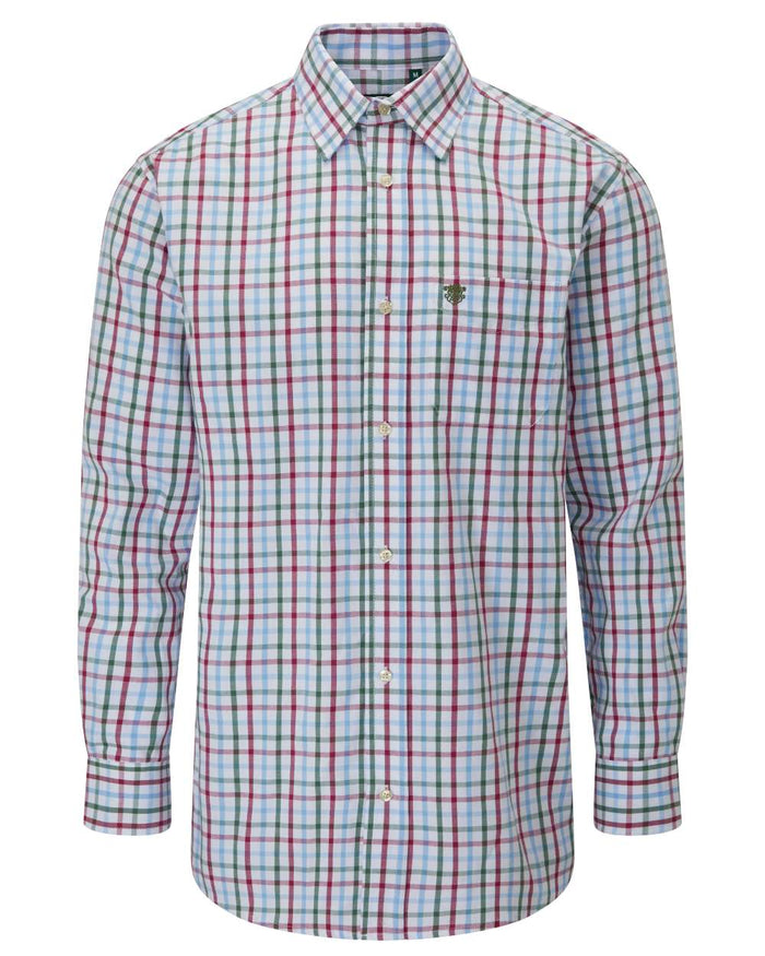 Wine Coloured Alan Paine Ilkley Shirt On A White Background #colour_wine