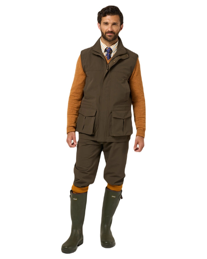 Olive coloured Alan Paine Lockwood Mens Shooting Waistcoat on white background #colour_olive