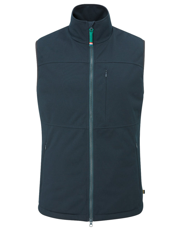Navy coloured Alan Paine Mossley Mens Windstopper Gilet on white background #colour_navy