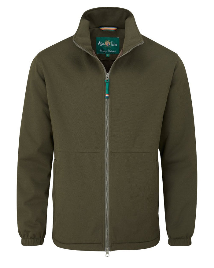 Olive coloured Alan Paine Mossley Mens Windstopper Jacket on white background #colour_olive