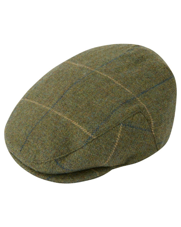 Lovat Blue Check coloured Alan Paine Surrey Mens Cap on white background #colour_lovat-blue-check