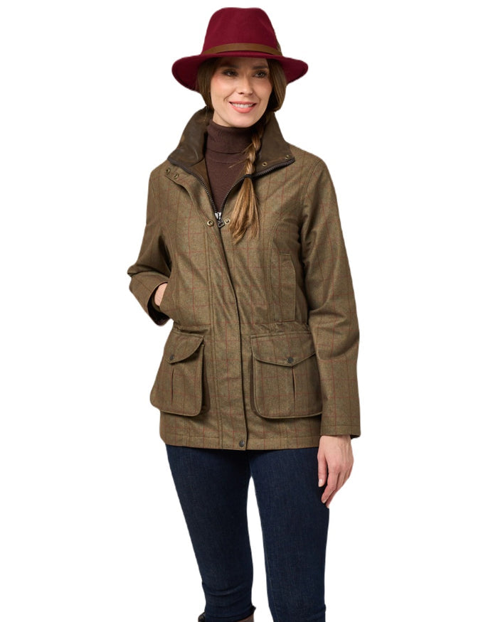Pine coloured Alan Paine Womens Didsmere Coat on white background #colour_pine